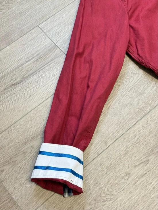 Robert Graham Mens L Red Solid Long Sleeves Button Up Shirt Collared Casual - Picture 6 of 9